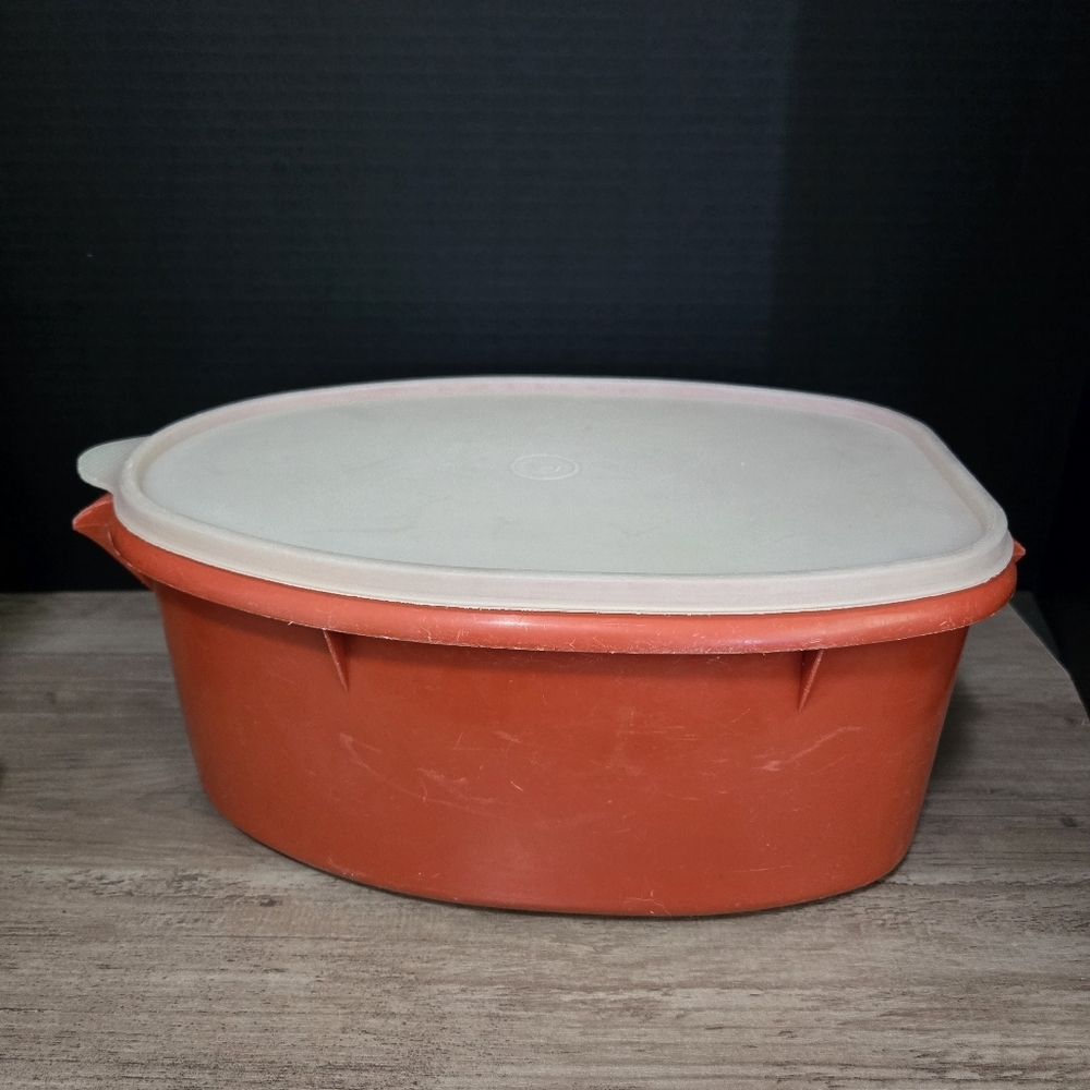 Orange Storage Container with White Lid